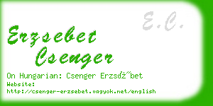 erzsebet csenger business card